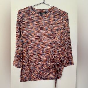 Liverpool Orange and Blue Ruched Blouse - XS